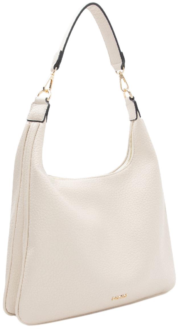 Beuteltasche schmal L.Credi creme Parmida genarbt 