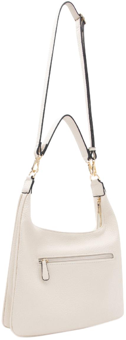 Beuteltasche schmal L.Credi creme Parmida genarbt 