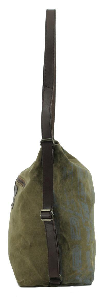 Beuteltaschen Rucksack Harbour2nd CV Brook Mustard Canvas Retro Lederdetails Print