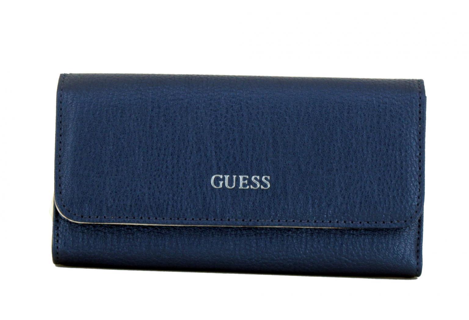 Börse mit Überschlag Guess Kinley blau metallic