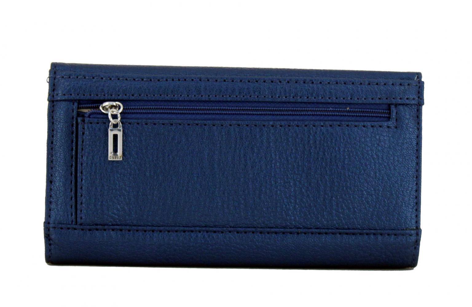 Börse mit Überschlag Guess Kinley blau metallic