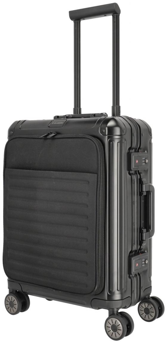 Bordtrolley Aluminium Travelite Next Trolley S 55cm Vortasche schwarz