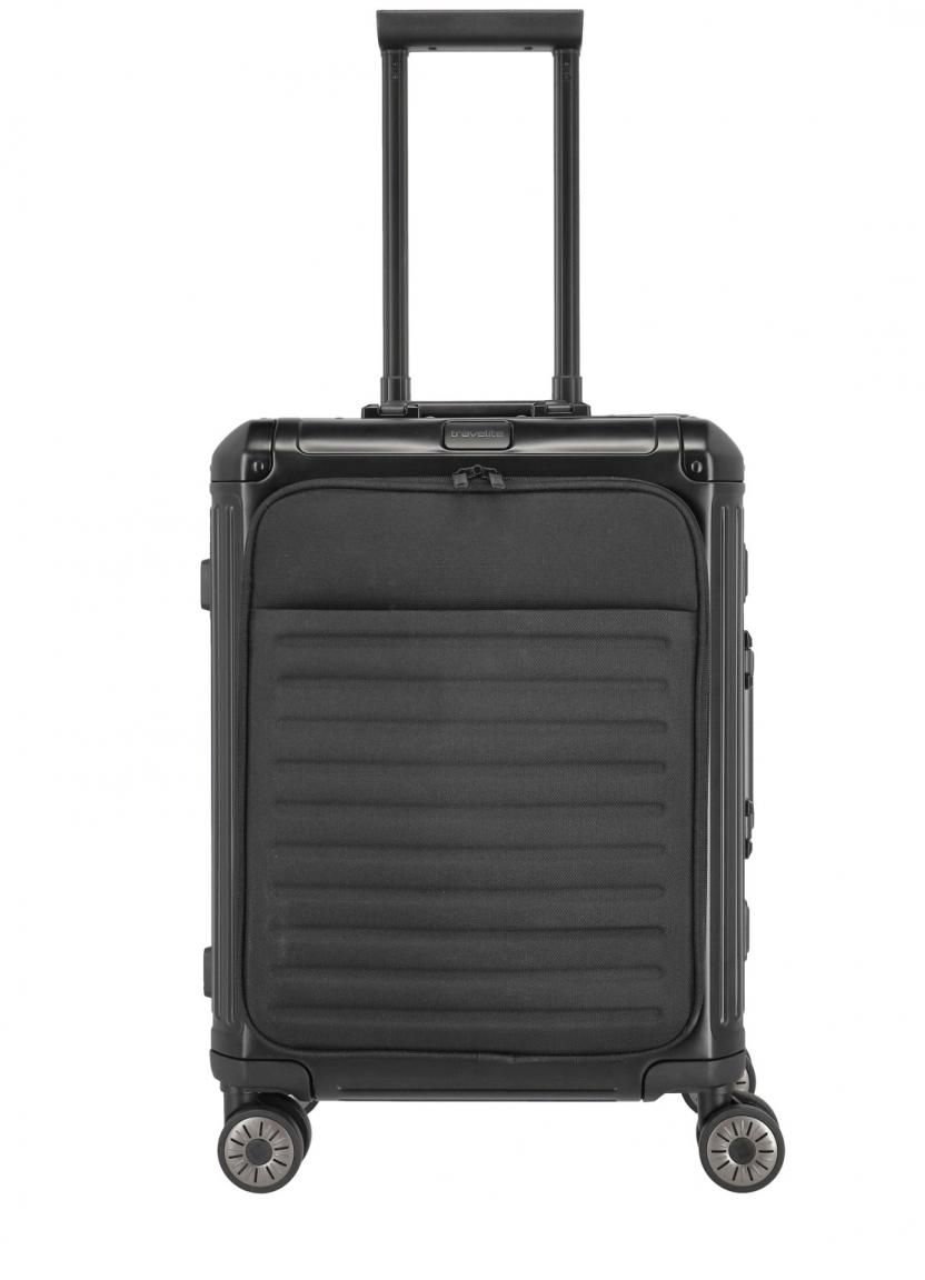 Bordtrolley Aluminium Travelite Next Trolley S 55cm Vortasche schwarz