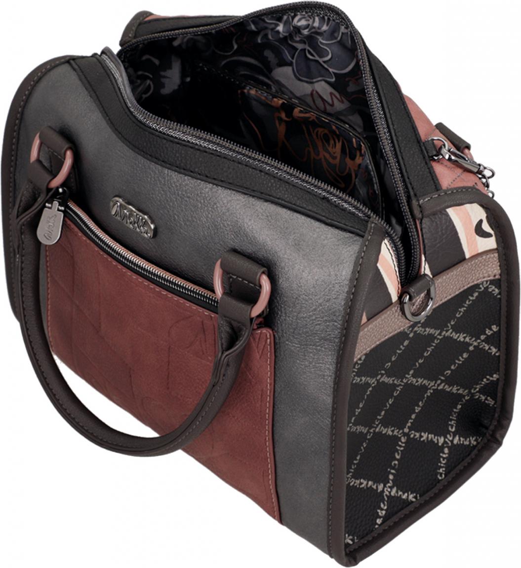 Bowlingtasche altrosa schwarz Steppnähte Glitzer Anekke Mademoiselle Parisian