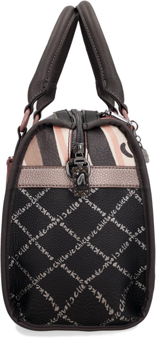 Bowlingtasche altrosa schwarz Steppnähte Glitzer Anekke Mademoiselle Parisian