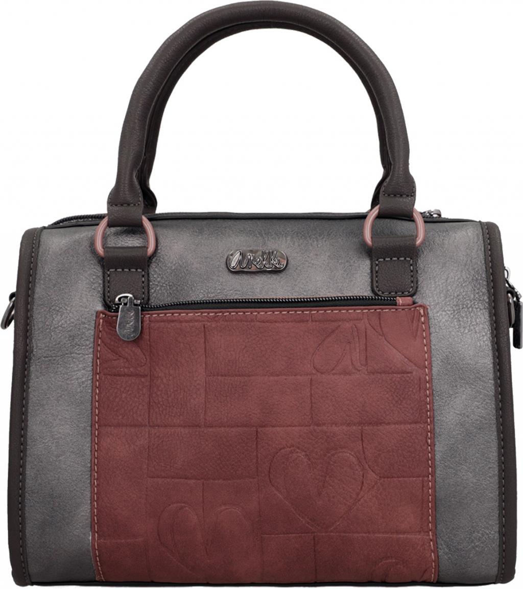 Bowlingtasche altrosa schwarz Steppnähte Glitzer Anekke Mademoiselle Parisian