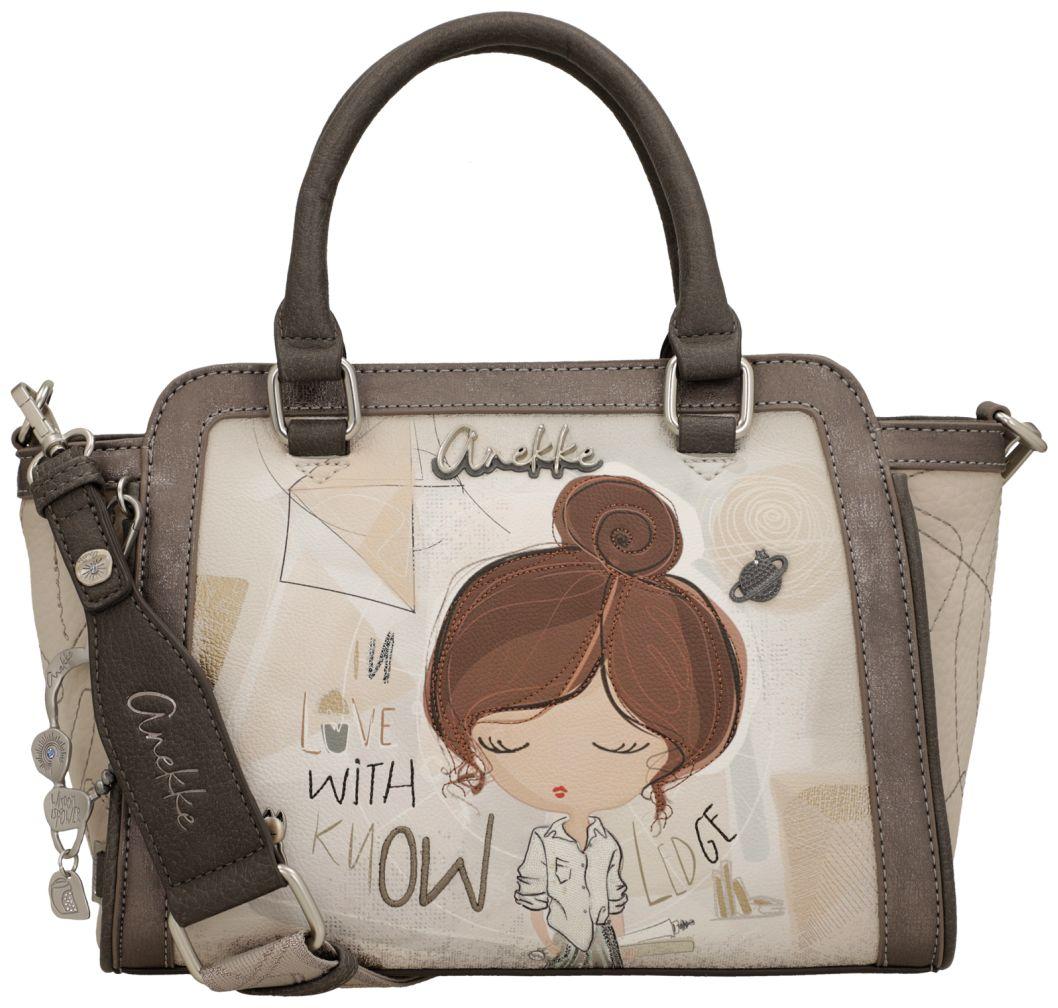 Bowlingtasche beige Anekke bestickt Sophia schimmernd Alexandria