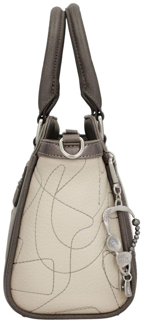 Bowlingtasche beige Anekke bestickt Sophia schimmernd Alexandria
