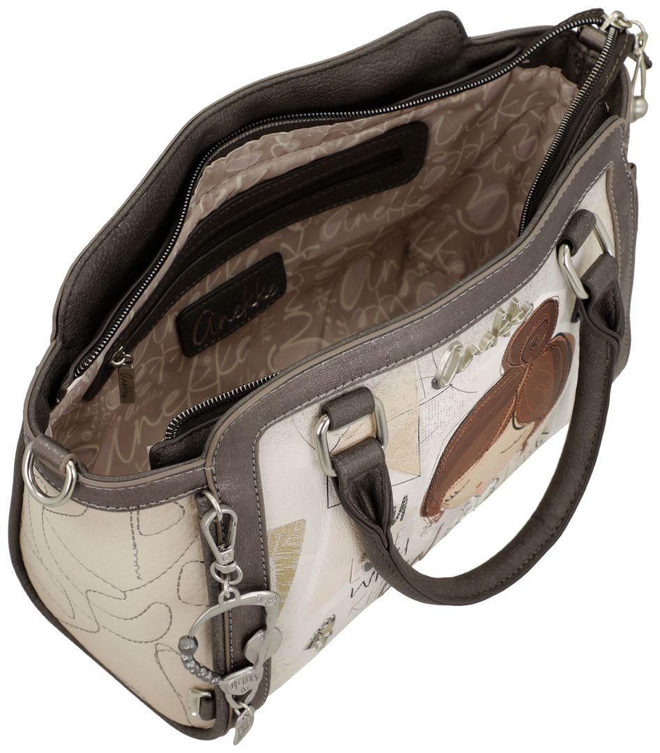 Bowlingtasche beige Anekke bestickt Sophia schimmernd Alexandria