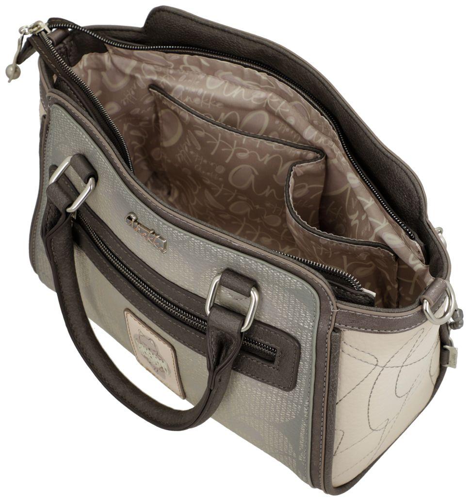 Bowlingtasche beige Anekke bestickt Sophia schimmernd Alexandria