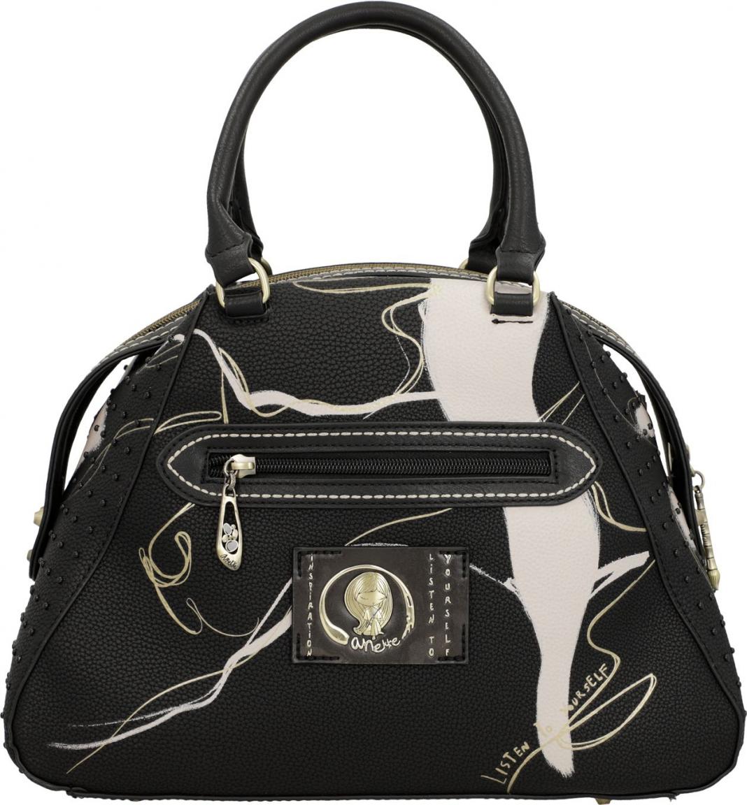 Bowlingtasche schwarz beige Ziernieten Anekke Shoen Nature Shodo