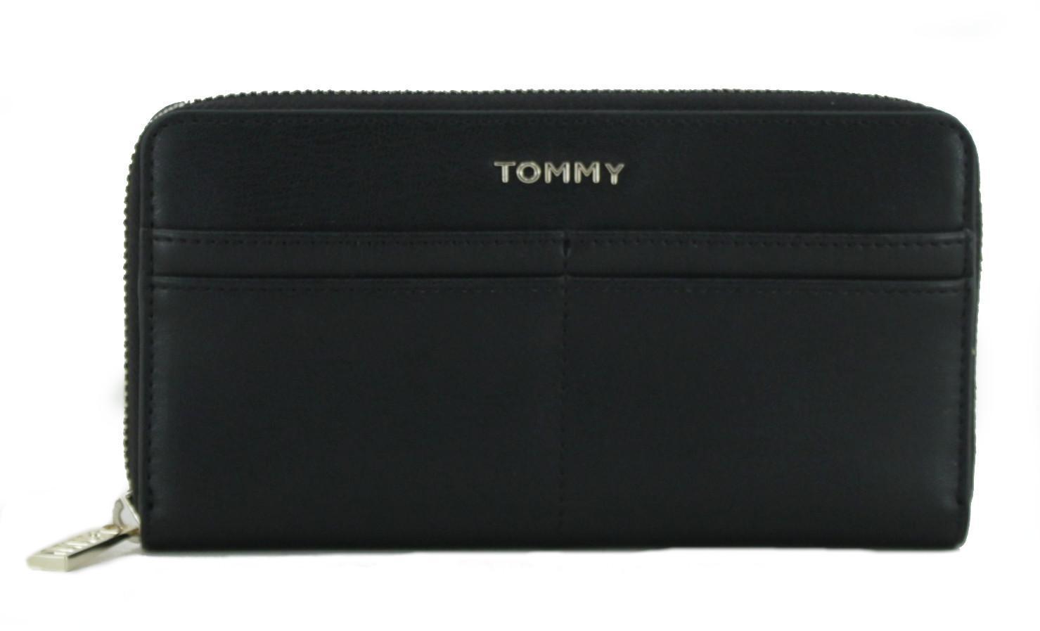 Brieftasche Iconic Tommy Hilfiger Large zip around Geldbörse Black