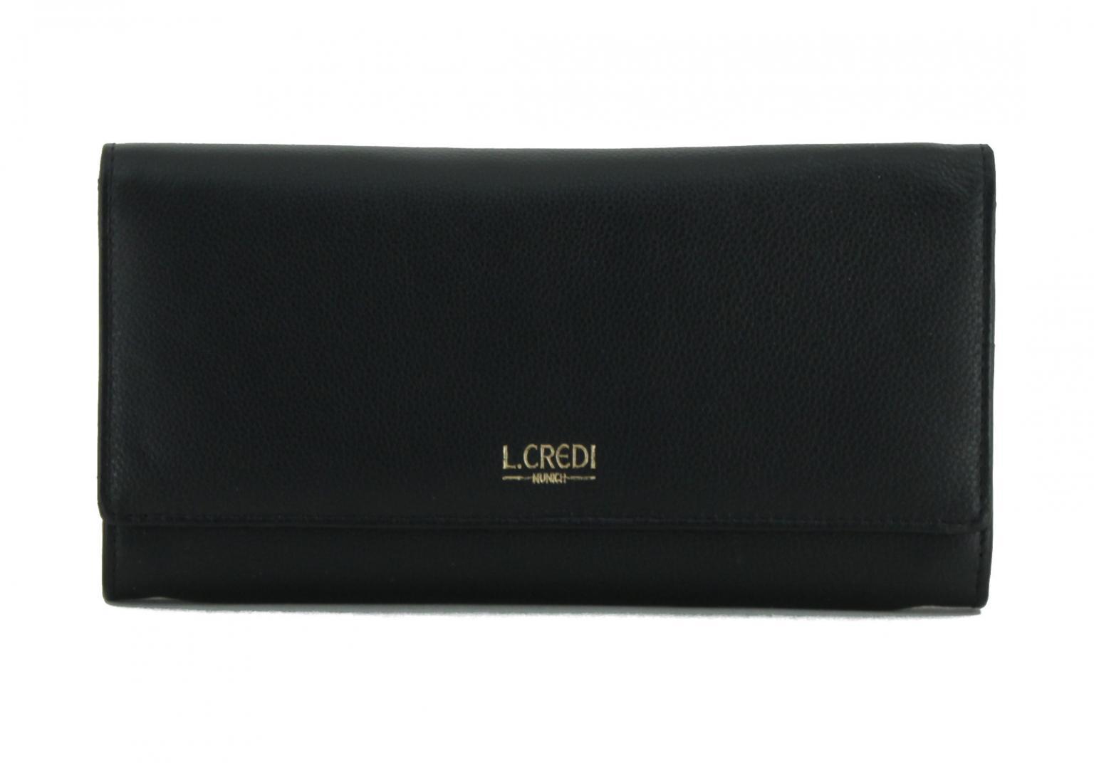 Brieftasche RFID Schutz Überschlag Evelyn Schwarz L.Credi