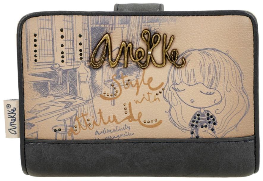 Briftasche dunkelblau beige Glitzer Anekke Mademoiselle Studio