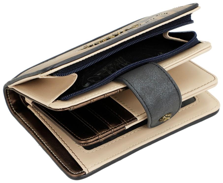 Briftasche dunkelblau beige Glitzer Anekke Mademoiselle Studio