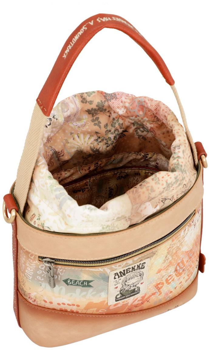 Bucket Bag Anekke Peace & Love Flowers beige Nieten