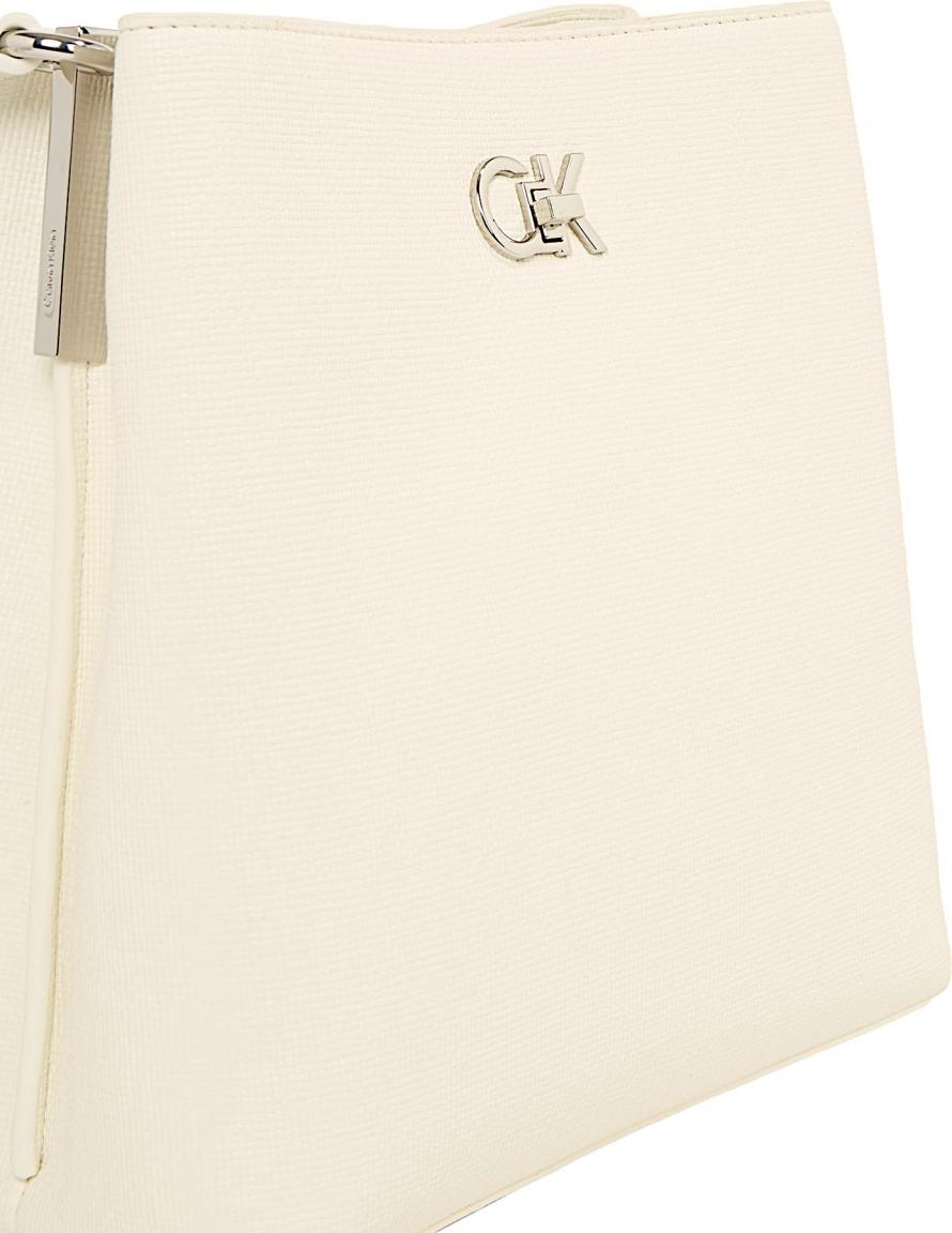 Bucket Bag Calvin Klein Schultertasche Chalk strukturiert