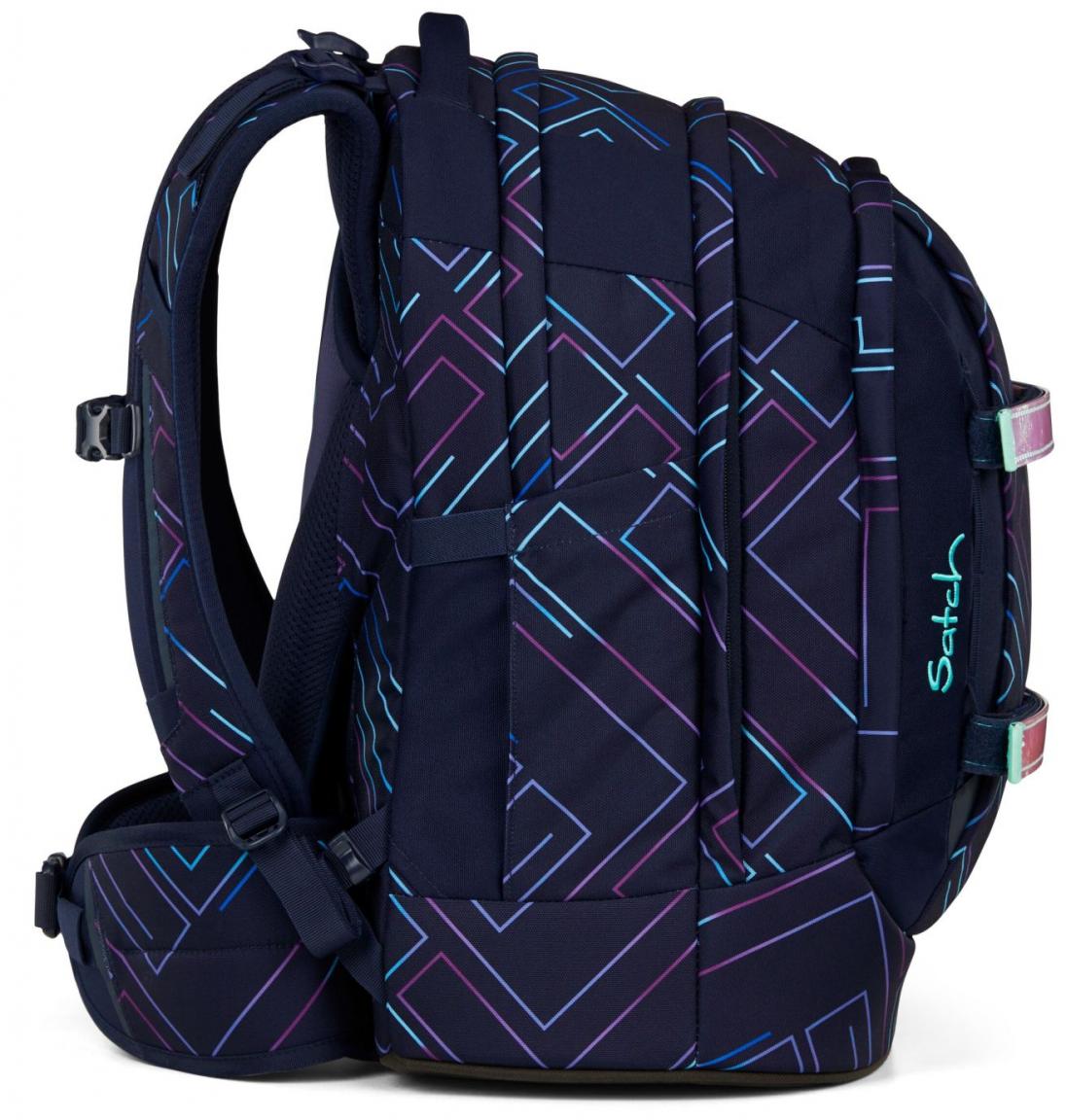 Bücherrucksack Satch Purple Laser irisierend dunkelblau Swap