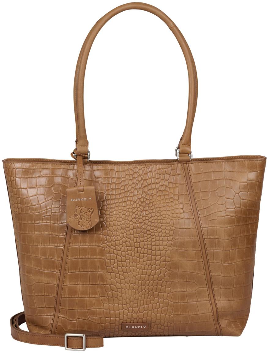 Burkely Cool Colbie Businesstasche Damen Leder Croco Cognac