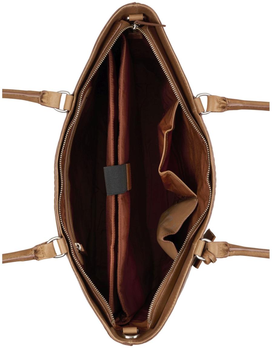 Burkely Cool Colbie Businesstasche Damen Leder Croco Cognac