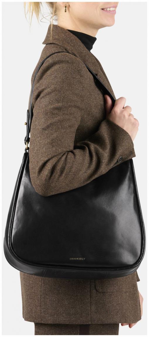 Burkely Damentasche Leder Vintage Veda Hobo Black