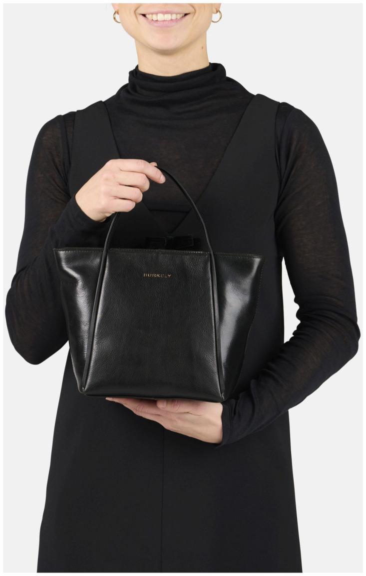 Burkely Fine Florence Mini Kurzgrifftasche Leder Schwarz