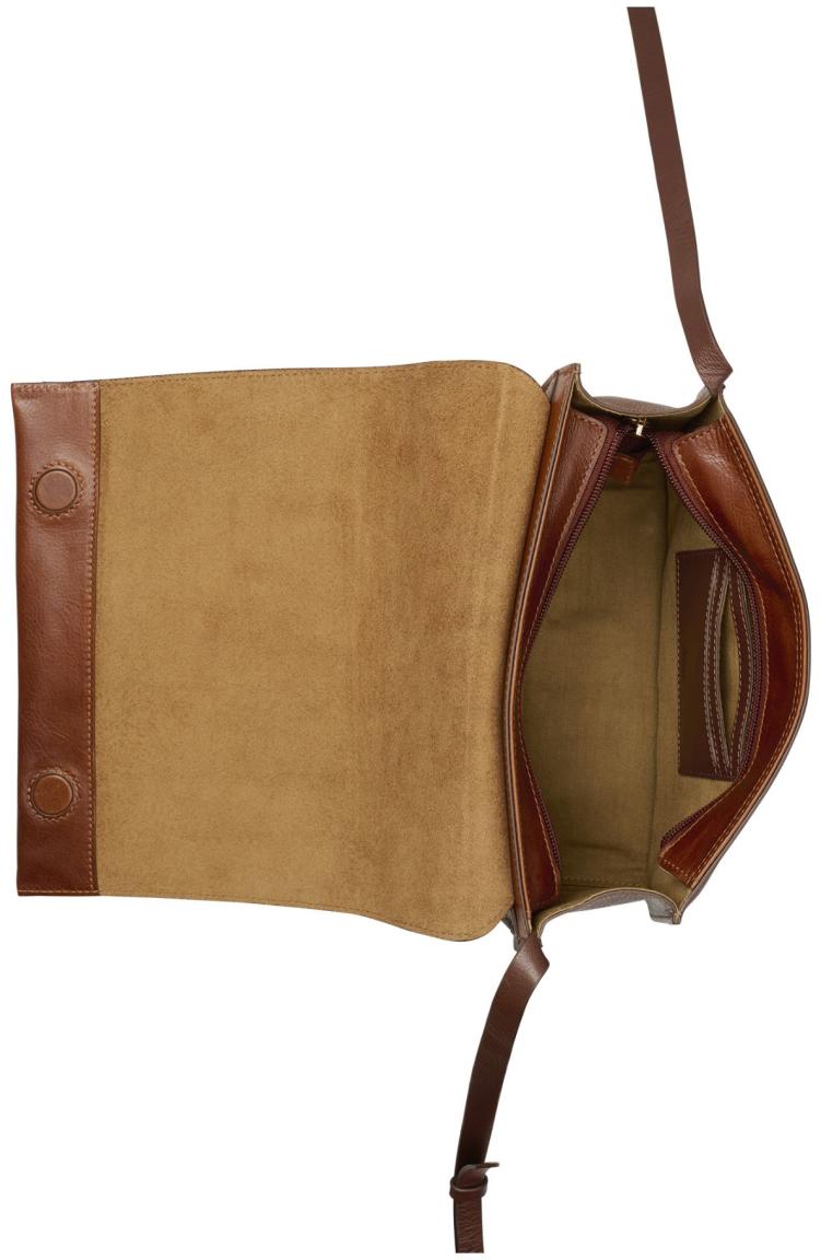 Burkely Fine Florence Überschlagtasche Damen Braun Vintage Leder