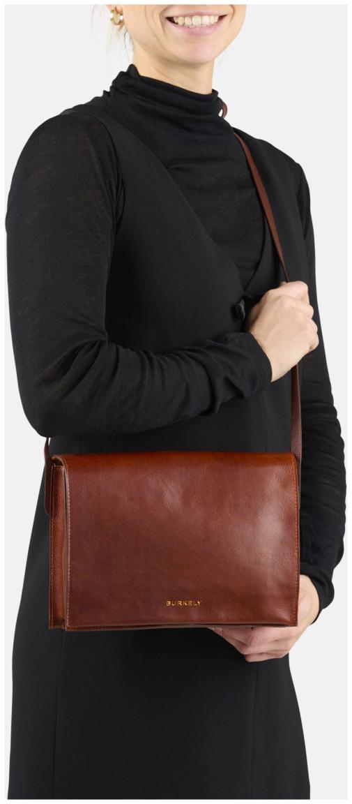 Burkely Fine Florence Überschlagtasche Damen Braun Vintage Leder