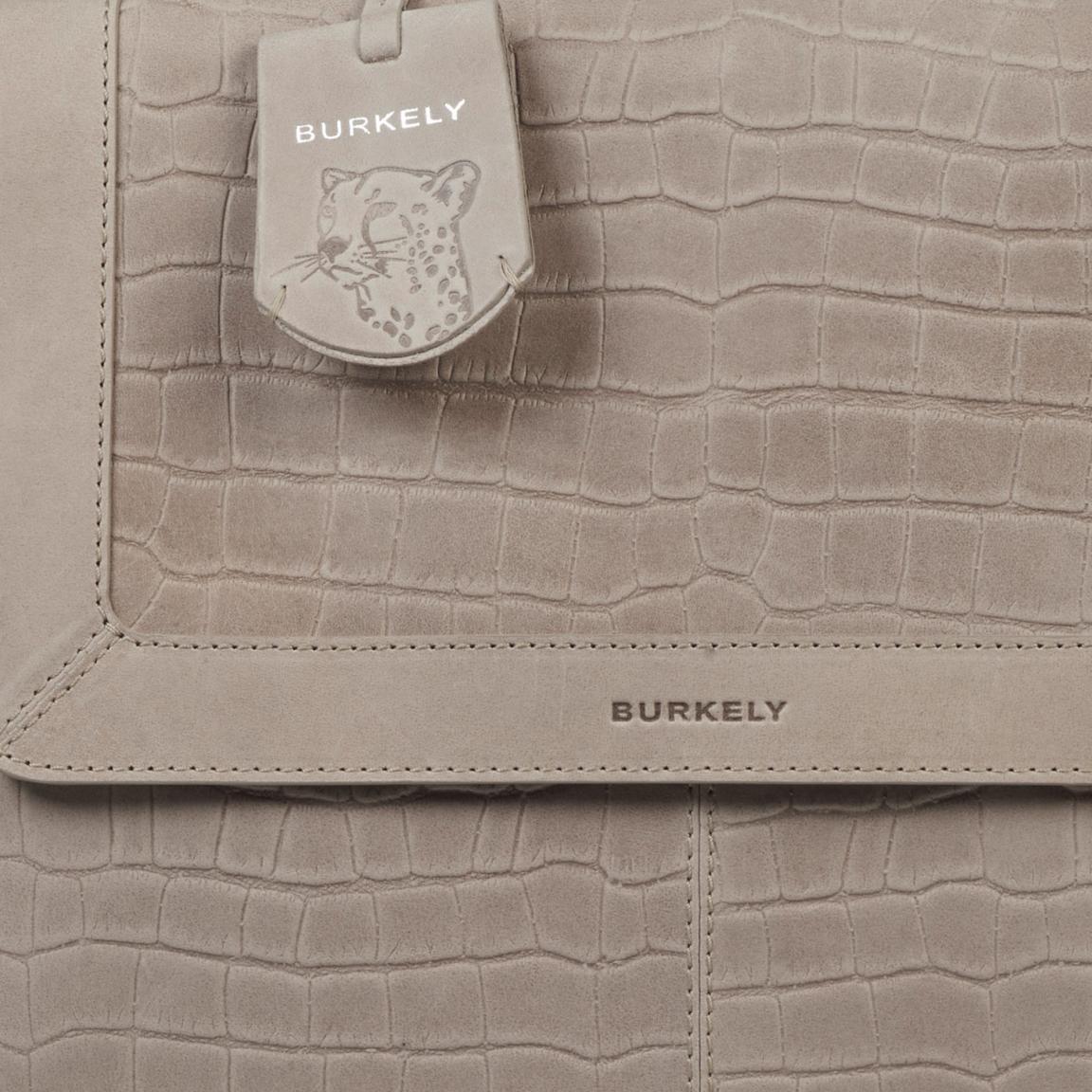 Burkely Handtasche Reptiloptik Icon Ivy Citybag grau