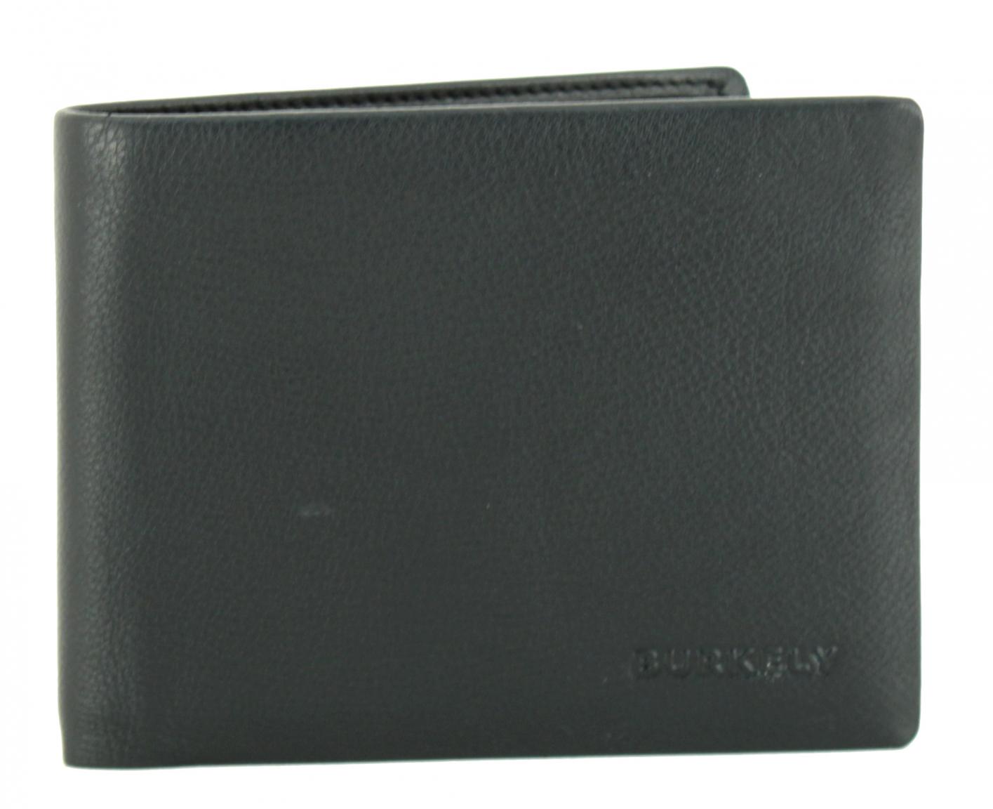 Burkely Herrenbörse Leder quer viele Fächer schwarz