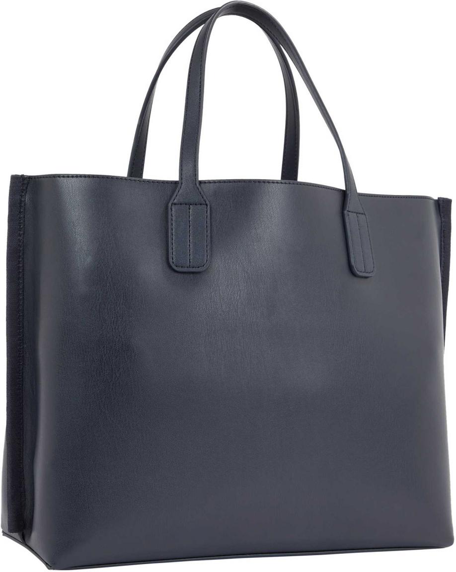 Business Tasche Damen Tommy Hilfiger Iconic Tommy Satchel Corp blau aufgenähte Streifen