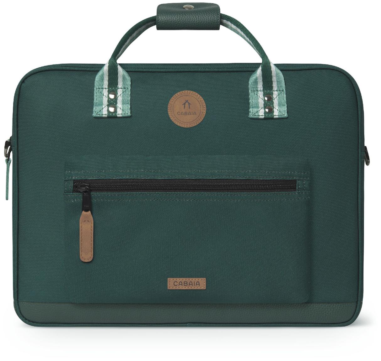 Businesstasche Cabaia Lima dunkelgrün Messenger bunt Wechselpoch nachhaltig