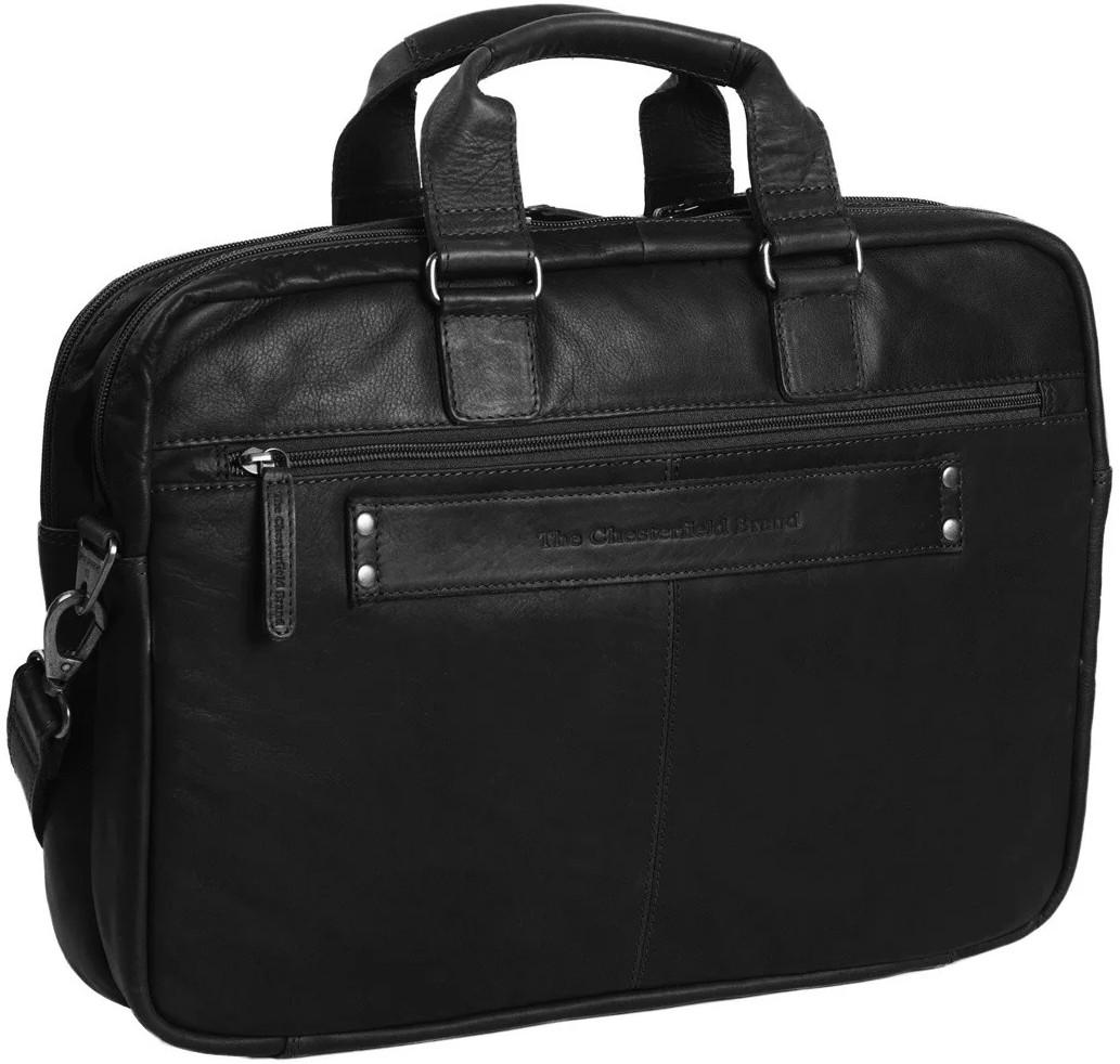 Businesstasche schwarz The Chesterfield Brand Seth Black gewachstes Leder