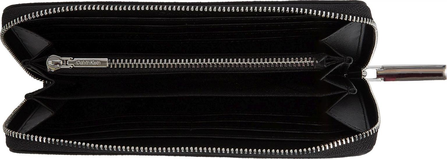 CK Longbörse Daily Large Zip Arround Calvin Klein schwarz mit Struktur