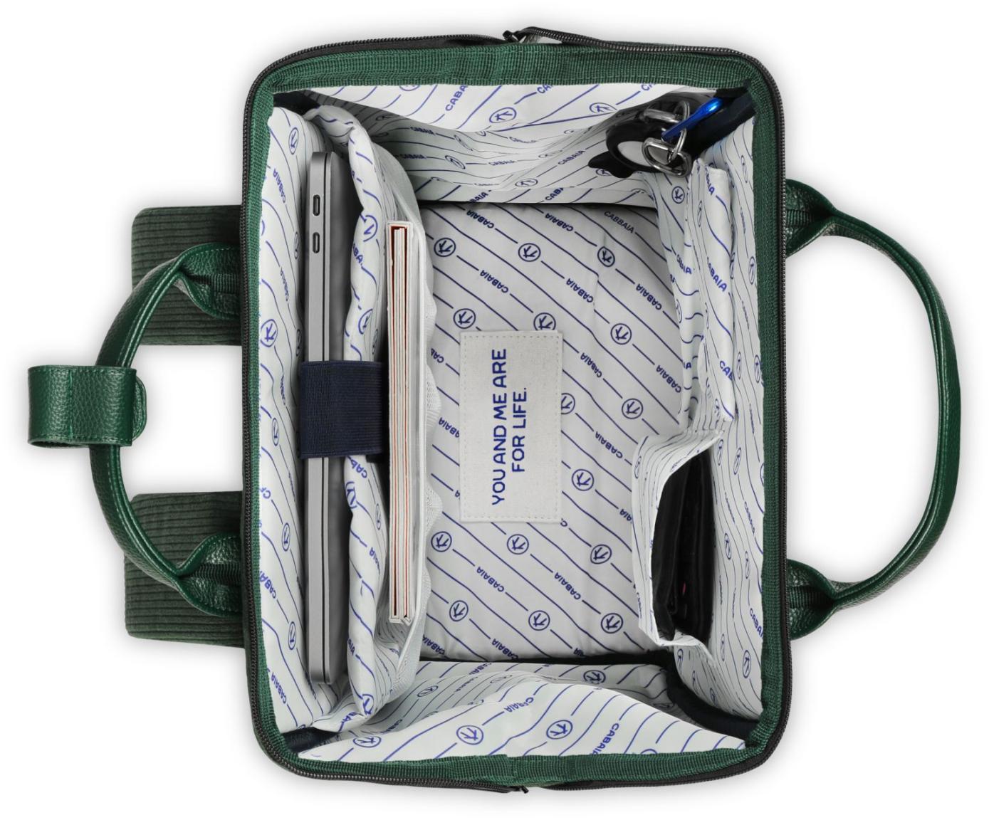 Cabaia Adventurer Medium Rucksack Bremen Cord Dark Green - Grün