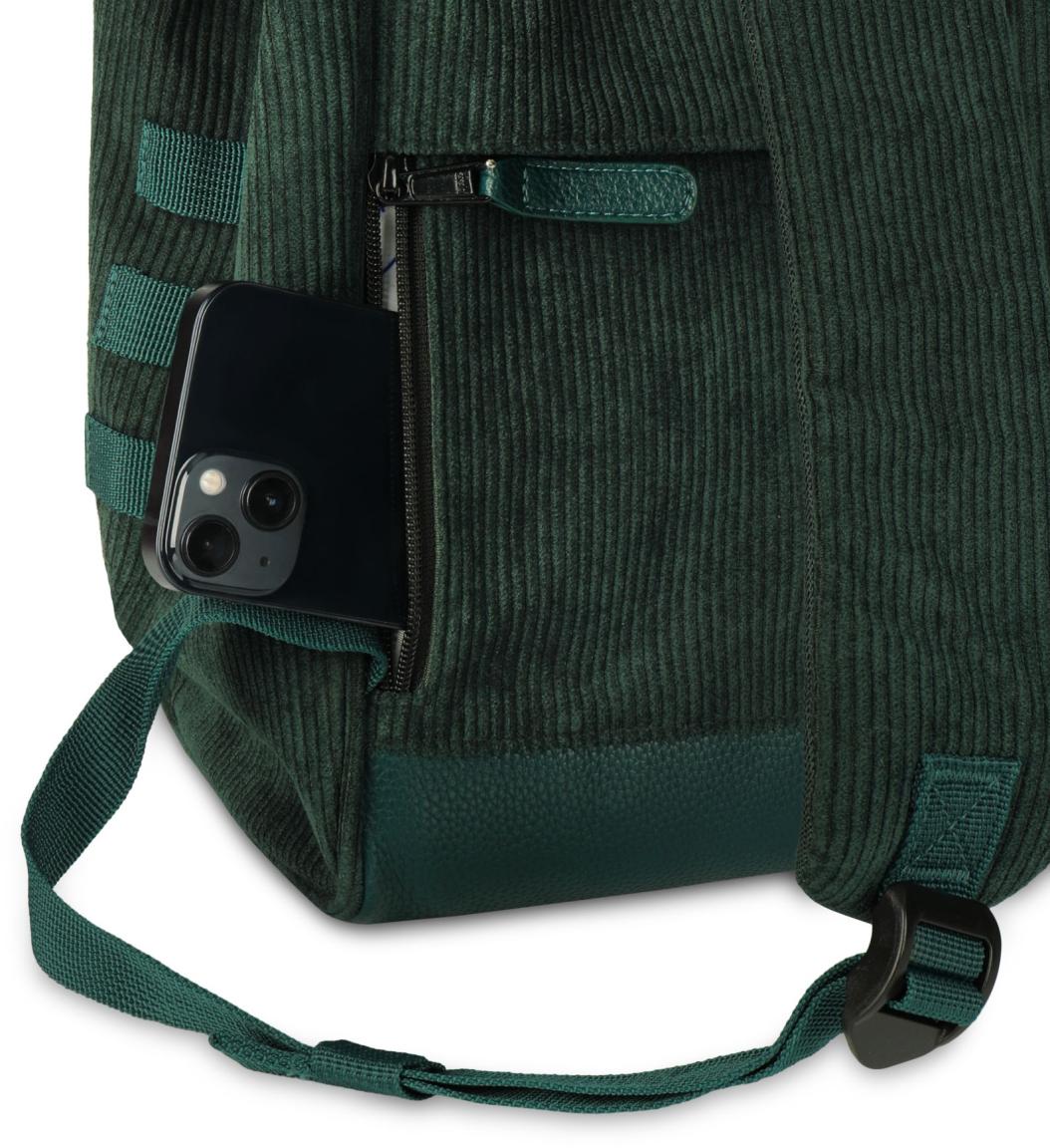 Cabaia Adventurer Medium Rucksack Bremen Cord Dark Green - Grün
