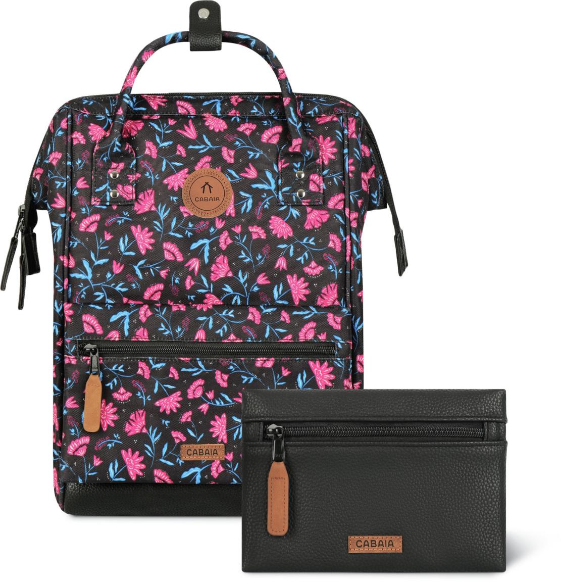 Cabaia Adventurer Medium Rucksack Surabaya Graphic Flower - Schwarz