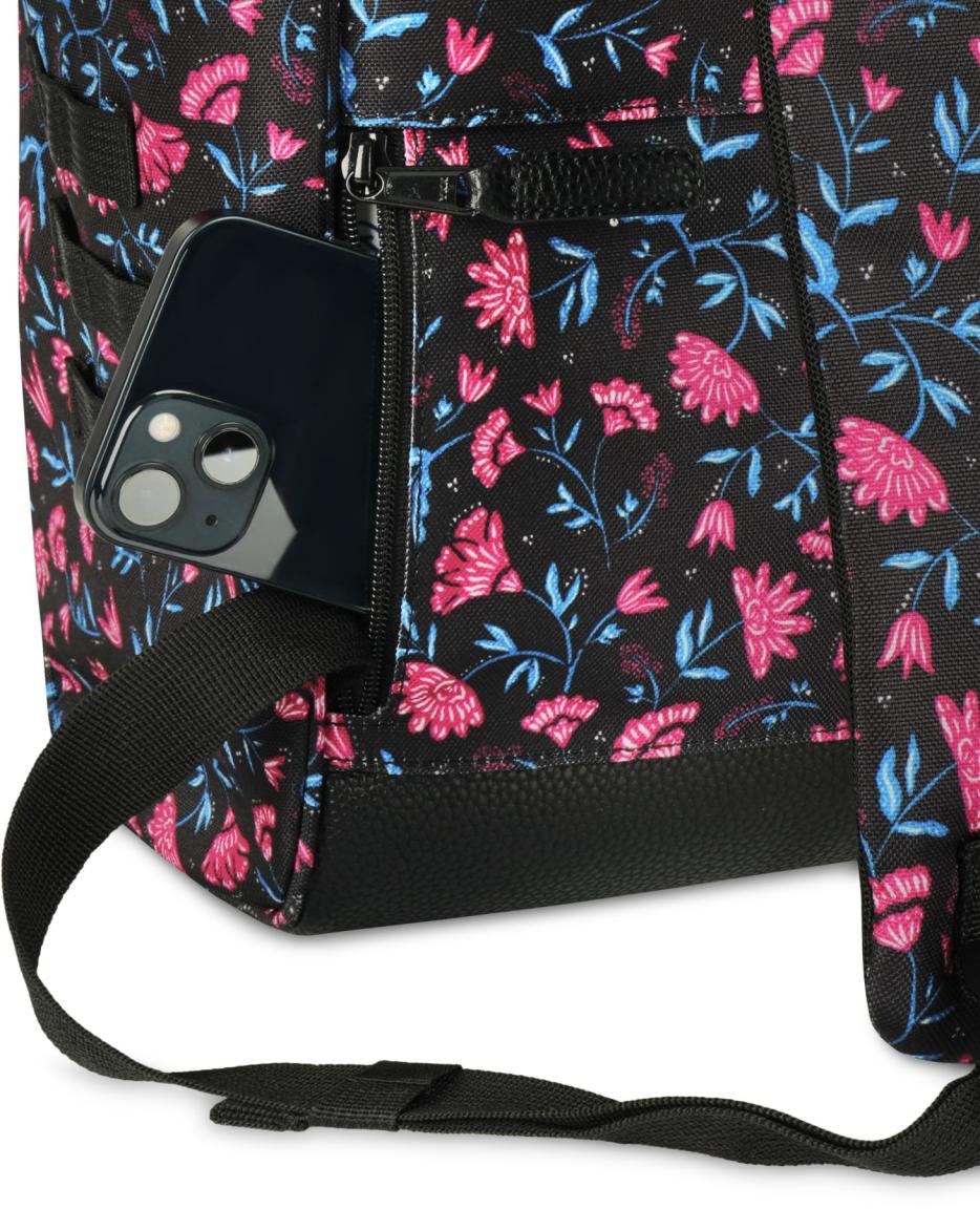 Cabaia Adventurer Medium Rucksack Surabaya Graphic Flower - Schwarz