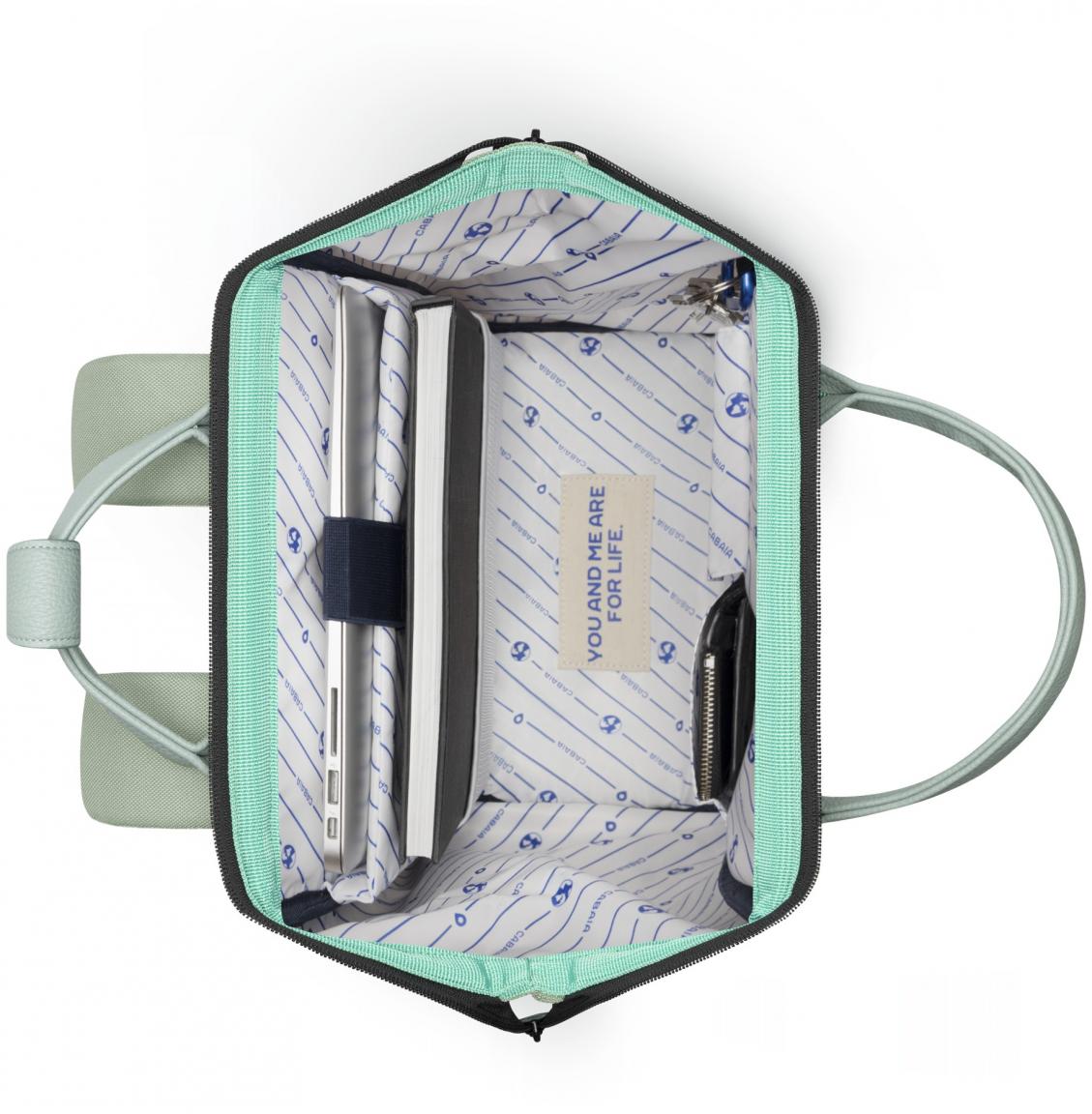 Cabaia Adventurer Medium Sevilla Rucksack mit Laptopfach grün Wechseltasche