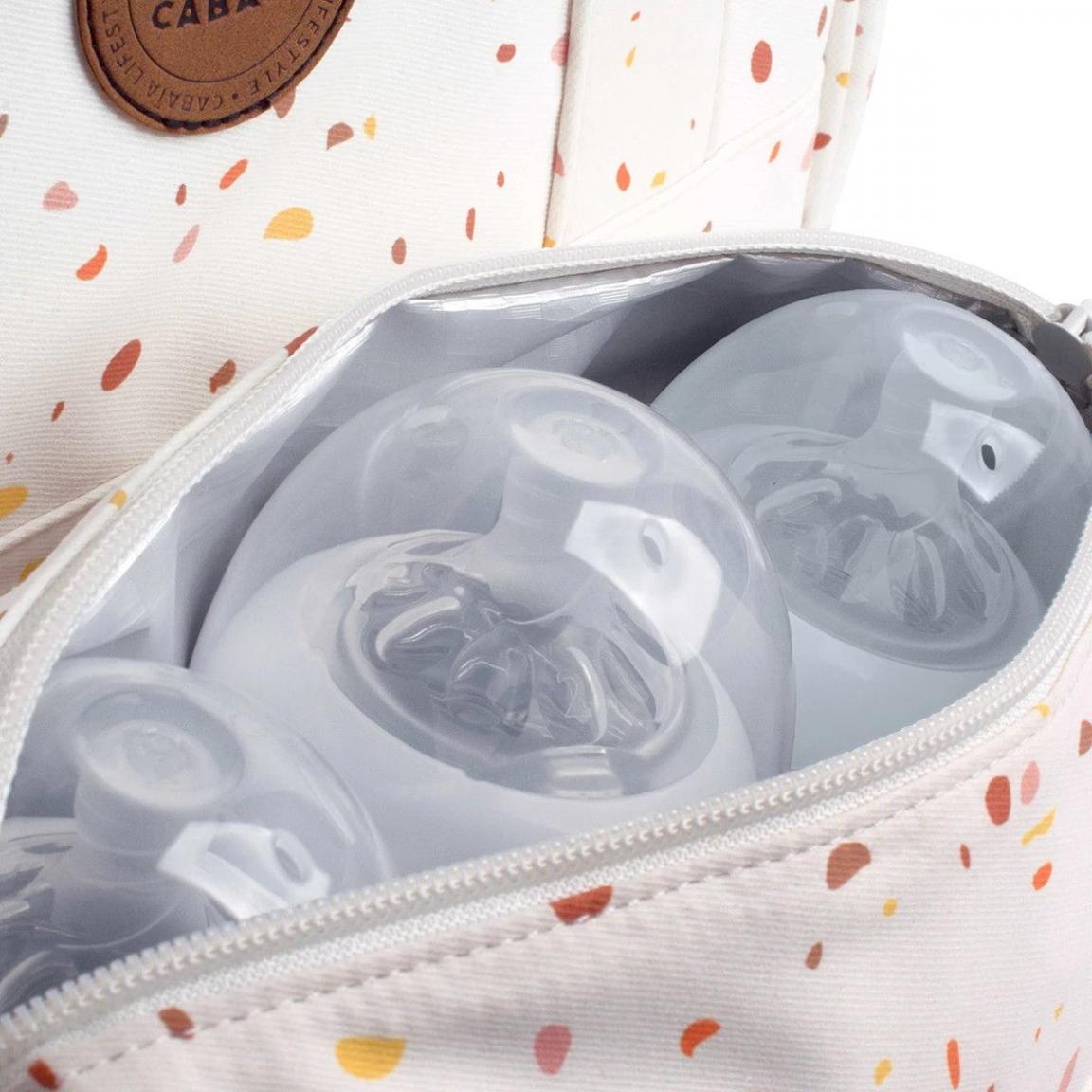 Cabaia Baby Bag Willeman Cream and Confetti hell gemustert