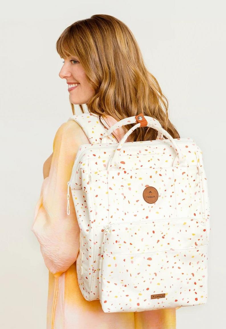 Cabaia Baby Bag Willeman Cream and Confetti hell gemustert