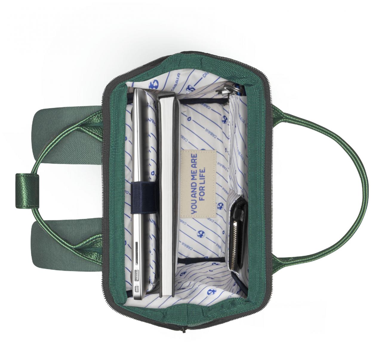 Cabaia Backpack Adventurer Small Leon dunkelgrün metallic