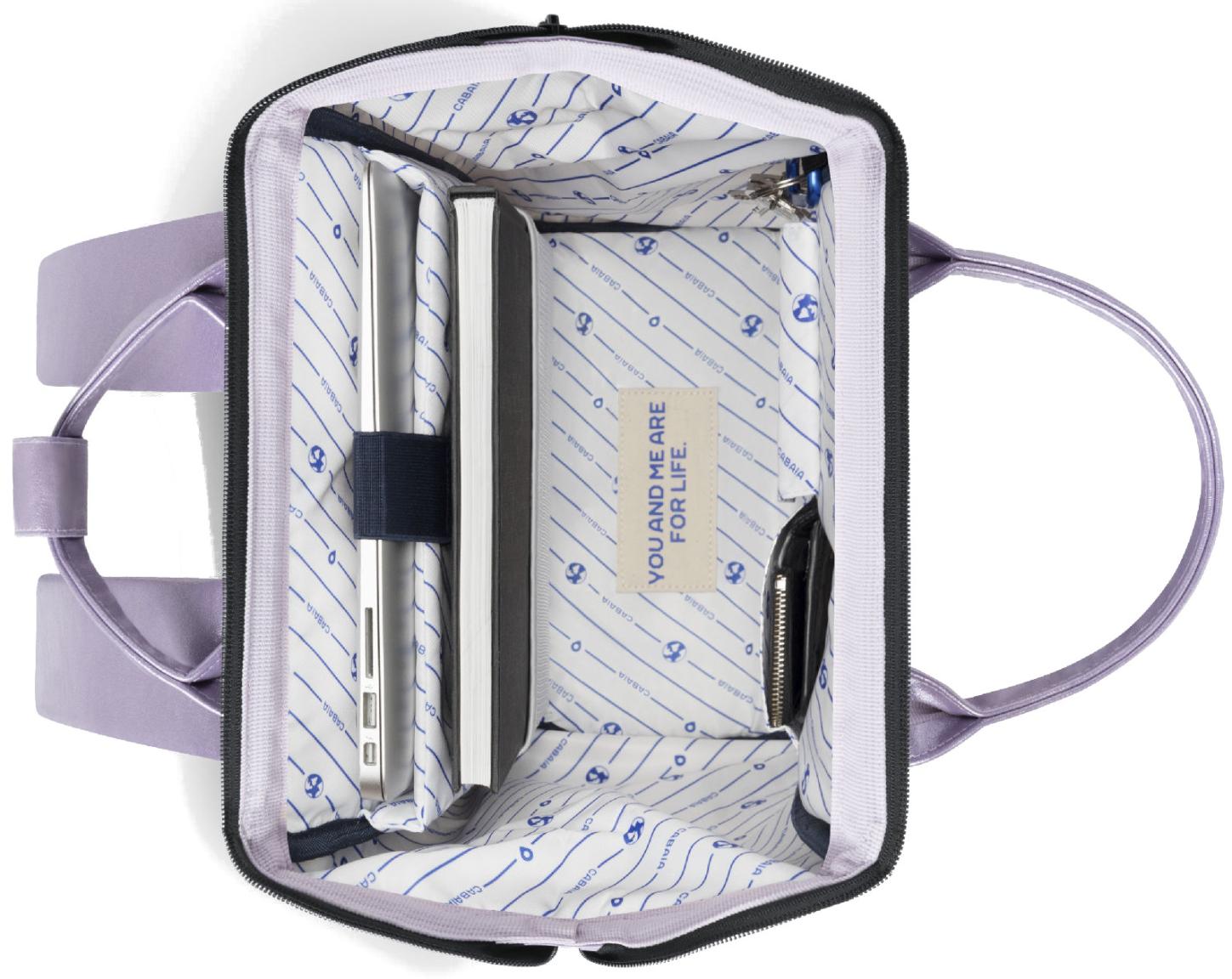 Cabaia Citybackpack Capri irisierend Medium lila Wechseltasche Adventurer