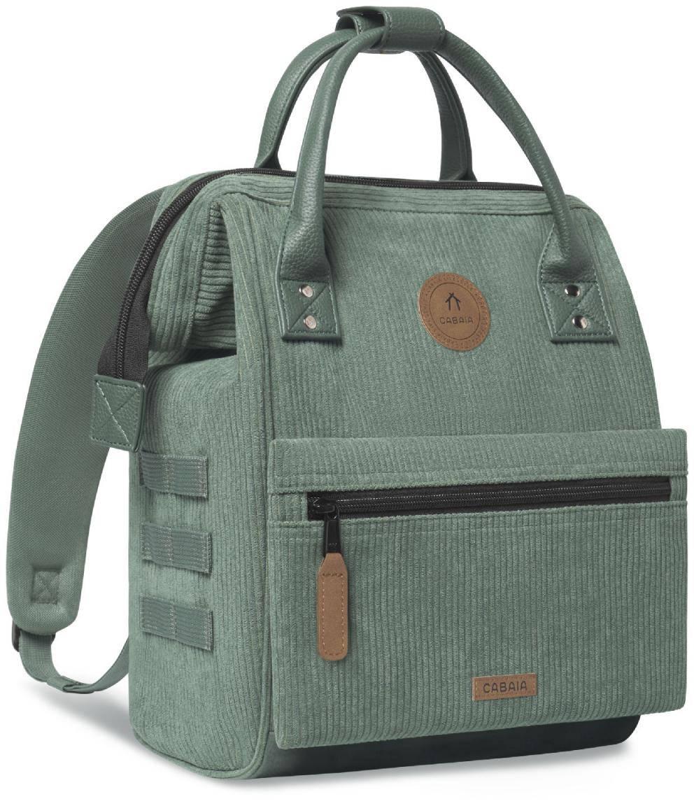 Cabaia Citybackpack samtig Niagara grün Cord Adventurer Small