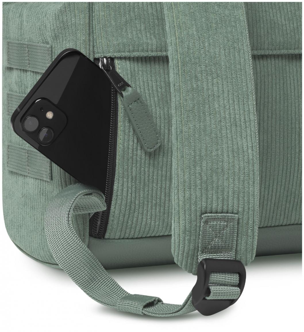 Cabaia Citybackpack samtig Niagara grün Cord Adventurer Small