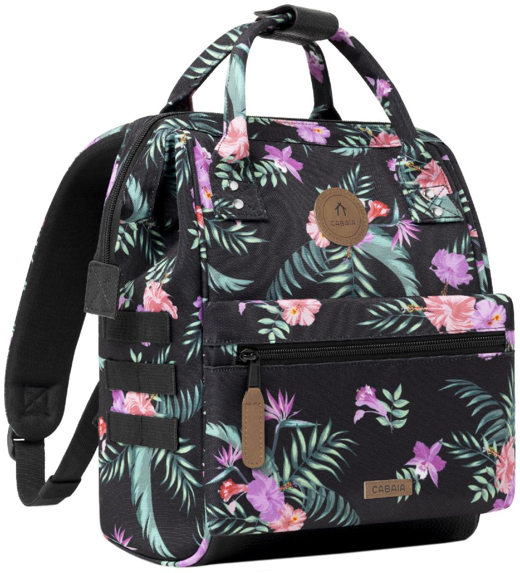 Cabaia Mädchenrucksack Hibiskus schwarz Small Valladolid bunt