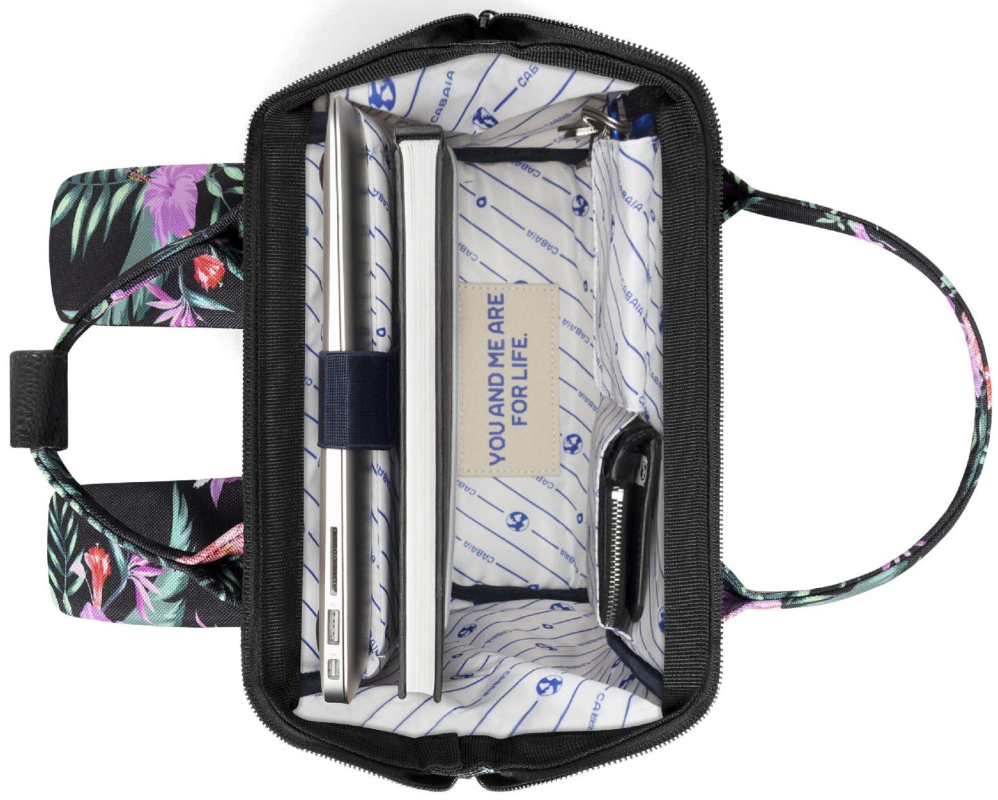 Cabaia Mädchenrucksack Hibiskus schwarz Small Valladolid bunt