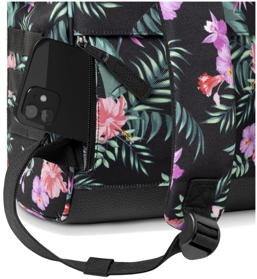 Cabaia Mädchenrucksack Hibiskus schwarz Small Valladolid bunt