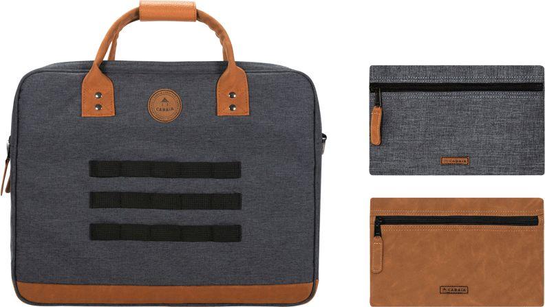 Cabaia Messenger Londres Medium dunkelgrau Collegetasche recycled