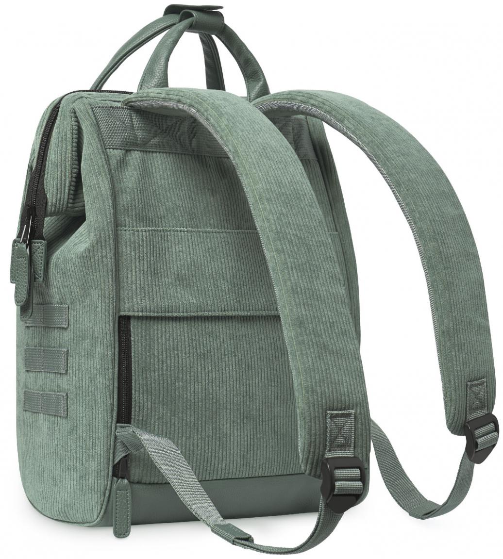 Cabaia Niagara grüner Cordsamt Tagesrucksack samtig Wechselpouch Medium